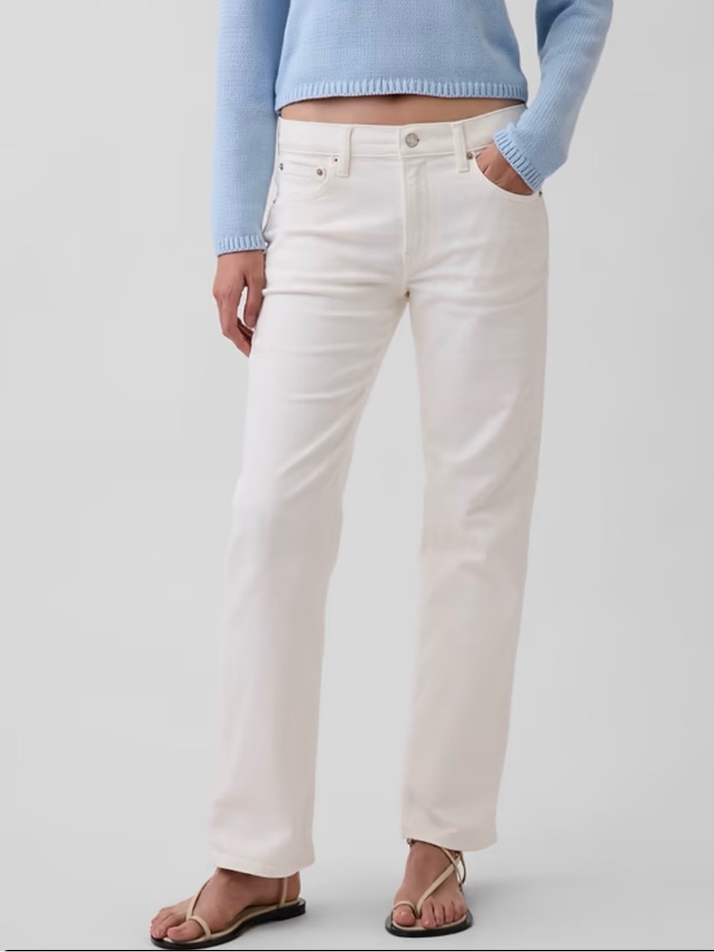 GAP White mid rise relaxed  Jeans